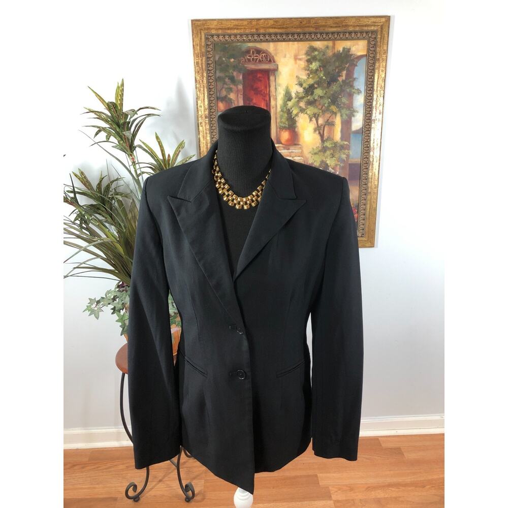 Harold's Blazer Womens 6 Black Notch Lapel Two-Button Clueless Preppy Officewear